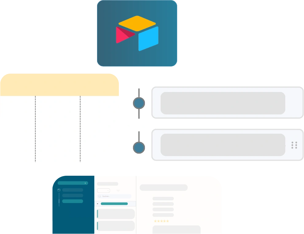 Airtable Systemübersicht mit Datenbank, Interfaces und Automatisierungen zur Prozessoptimierung
