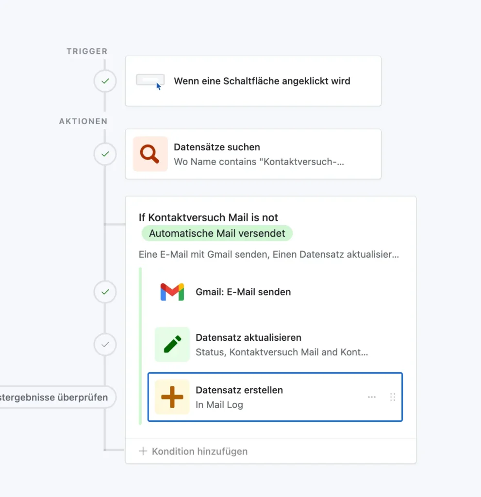 Airtable Workflow mit automatisierter Prozessauslösung